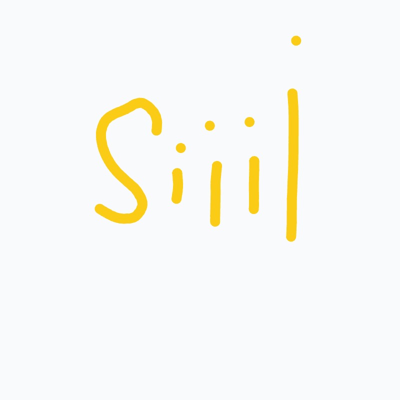 A yellow drawing of the word Silil.